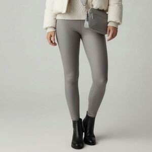 Itzon Buttery Soft Basic Solid Leggings Color Silver One Size